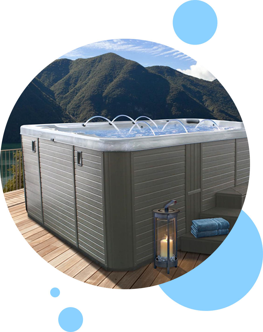 Image of a hot tub with scenic view