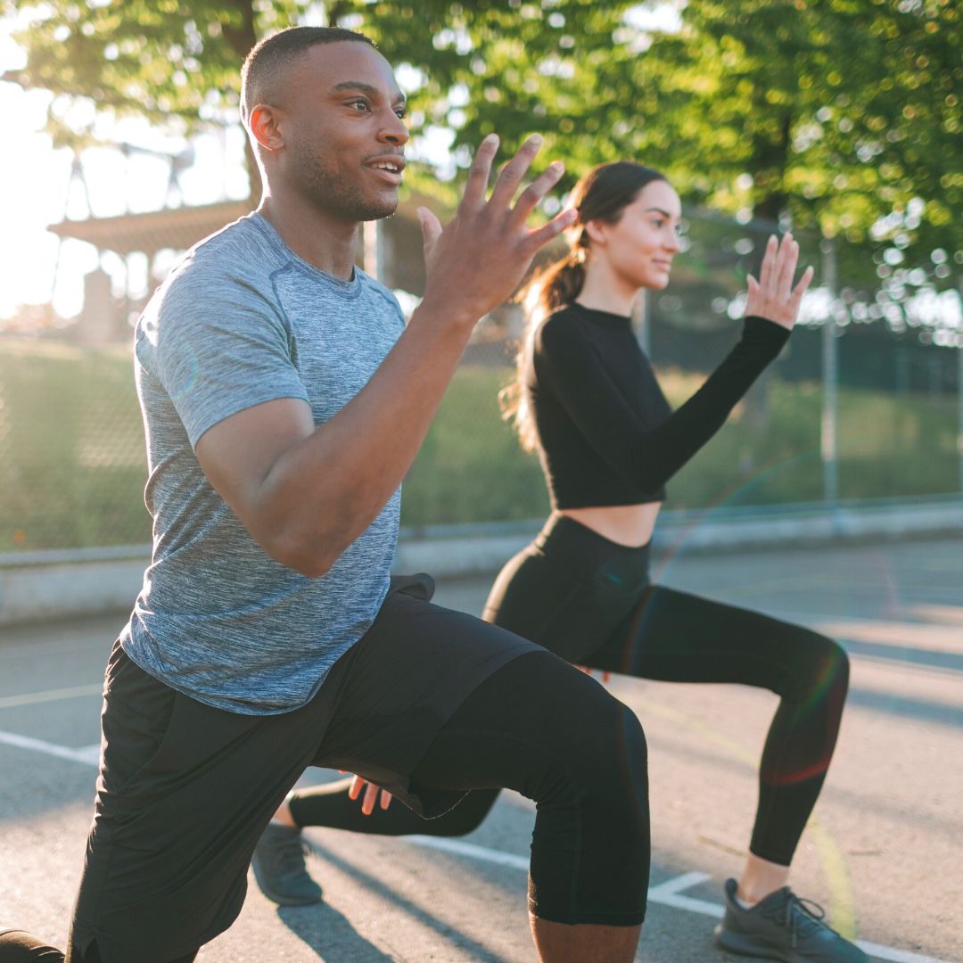 Couple working out